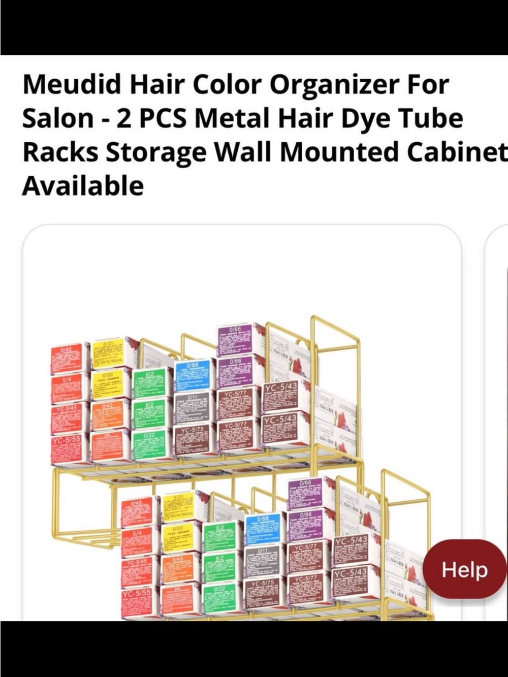 Gold Hair Color Organizer Rack - 2 Pack